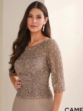 Cameron Blake Mother's dress 114657SL Mink color size 12